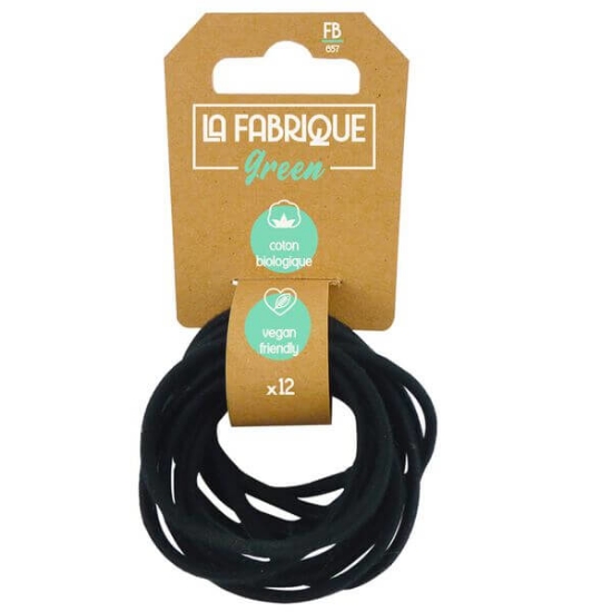 Imagem de Elástico Cabelo FABRIQUE GREEN Lisos 12 un