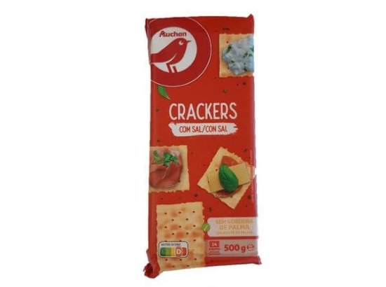 Imagem de Bolacha Cream Cracker Com Sal AUCHAN 500G 14Saq