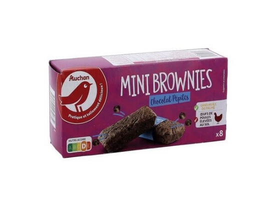 Imagem de Mini Brownies AUCHAN Com Pepitas de Chocolate Preto 8x30g