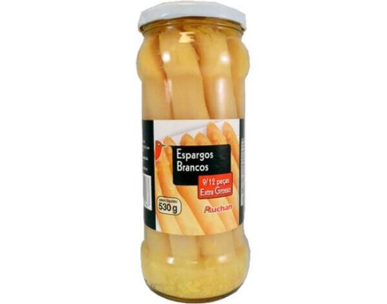 Imagem de Espargos Brancos AUCHAN 9/12 Extra Grosso 530(325)g