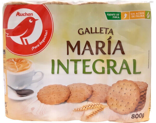 Imagem de Bolacha AUCHAN Maria Integral Pack 4x200g