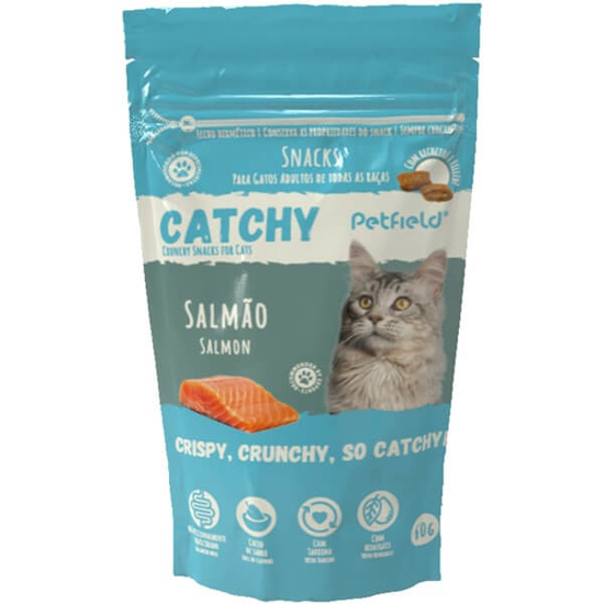 Imagem de Snack para Gato Crocante de Salmão CATCHY saqueta 60g