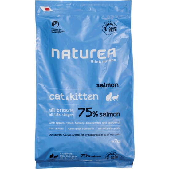 Imagem de Alimento seco para Gato Naturals Cat e Kit Salmão NATUREA emb.7kg