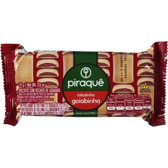 Imagem de Biscoito Roladinho de Goiabada PIRAQUÊ emb.75g