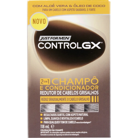 Imagem de Champô Homem ControlGX com Coloração 2 em 1 JUST FOR MEN emb.118ml