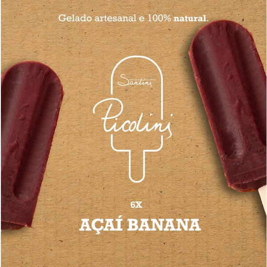 Imagem de Gelado Picolini de Açaí Banana SANTINI Pack 6 emb.65g