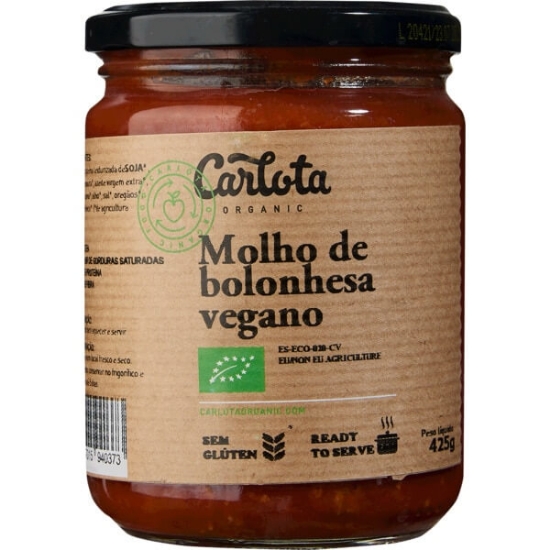 Imagem de Molho de Bolonhesa Vegano CARLOTA ORGANIC frasco 425g