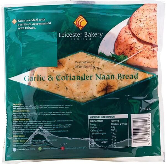 Imagem de Pão Naan Alho & Coentros LEICESTER BAKER emb.4