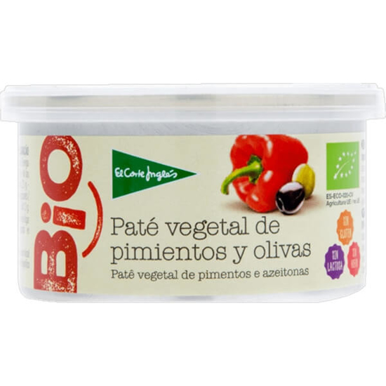 Imagem de Bio Paté Vegetal de Pimentos e Azeitonas sem Lactose e sem Glúten Biológico EL CORTE INGLÉS lata 125g