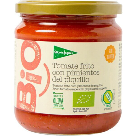 Imagem de Bio Tomate Frito com Pimentos de Piquillo sem Glúten Biológico EL CORTE INGLÉS frasco 340g