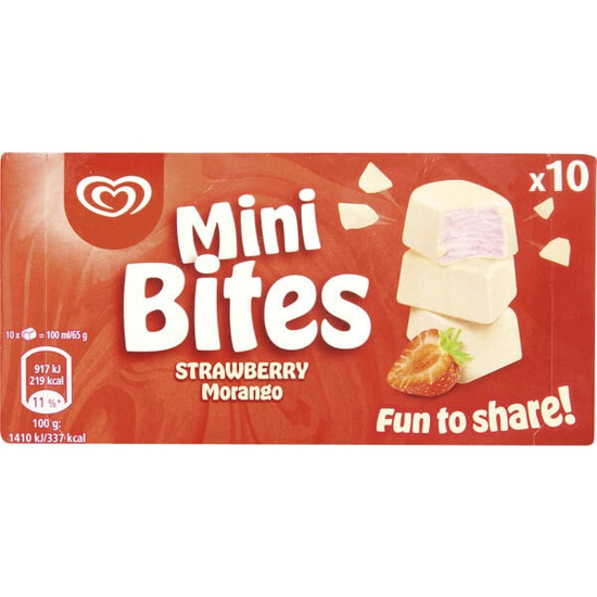 Imagem de Gelado Mini Bites de Morango OLÁ emb.100ml (10 un)