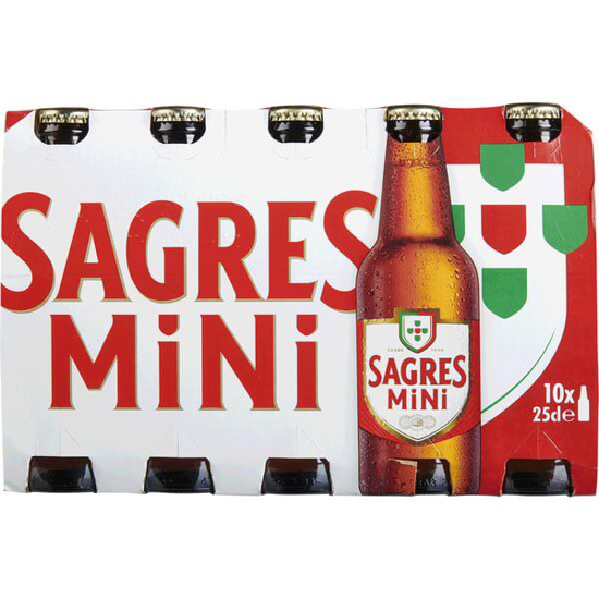 Imagem de Cerveja com Álcool Mini SAGRES emb.10x25cl