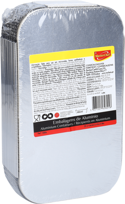 Mostrar detalhes para Forma Alumínio Rectangular Com Tampa 1365B MASTERCHEF 25un Imagem de Forma Alumínio Rectangular Com Tampa 1365B MASTERCHEF 25un