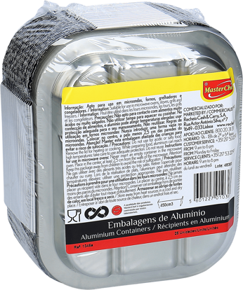 Mostrar detalhes para Forma Alumínio Rectangular Com Tampa 1345A MASTERCHEF 25un Imagem de Forma Alumínio Rectangular Com Tampa 1345A MASTERCHEF 25un