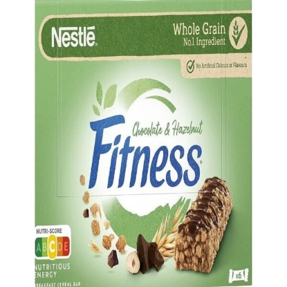 Mostrar detalhes para Barras de Cereais Fitness Delice Chocolate e Avelã NESTLÉ emb.6x22,5g Imagem de Barras de Cereais Fitness Delice Chocolate e Avelã NESTLÉ emb.6x22,5g