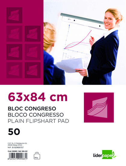 Imagem de Bloco Congresso Lider Papel 50 Folhas 63x84cm 1un