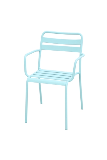 Imagem de Cadeira Ferro Com Braços Azul Claro METRO PROFESSIONAL 1un