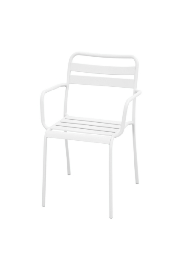 Imagem de Cadeira Ferro Com Braços Branco METRO PROFESSIONAL 1un
