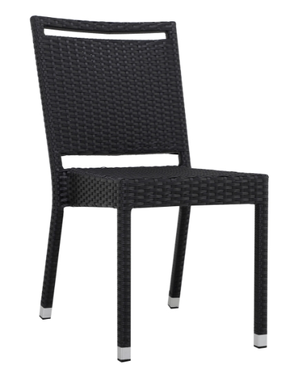 Imagem de Cadeira Aluminio/Rattan Sem Braços Preta METRO PROFESSIONAL 1un