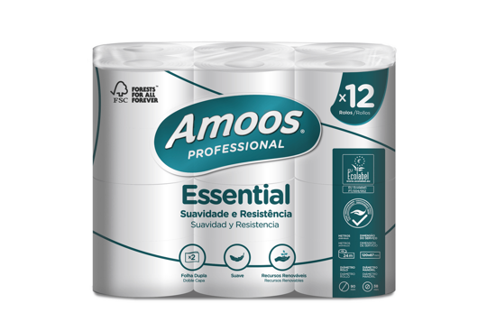 Imagem de Papel Higiénico Professional Essential 2 Folhas AMOOS 12un