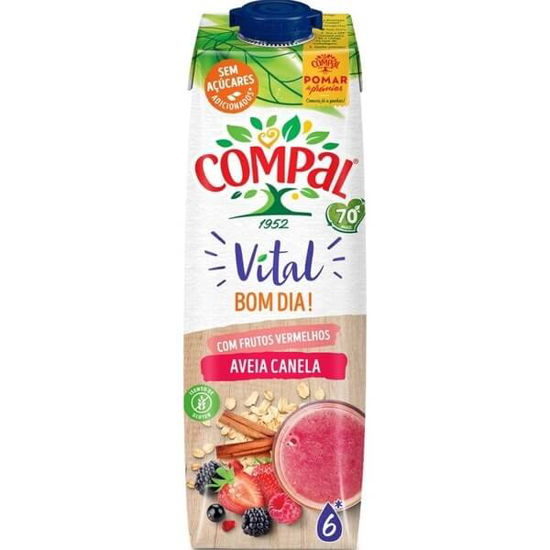 Imagem de Néctar Frutos Vermelhos, Aveia e Canela COMPAL VITAL emb.1L