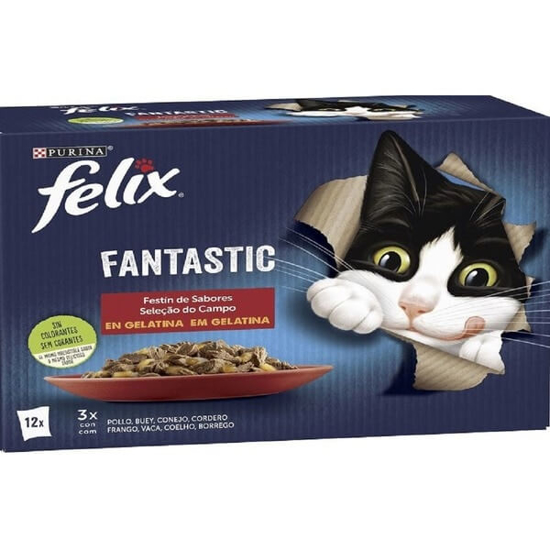 Imagem de Comida Húmida para Gato Fantastic Saborosa Seleção em Gelatina PURINA FELIX emb.12x85g