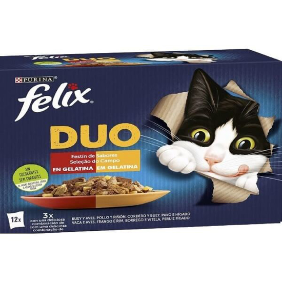 Imagem de Comida Húmida para Gato Fantastic DUO Saborosa Seleção numa Gelatina PURINA FELIX emb.12x85g