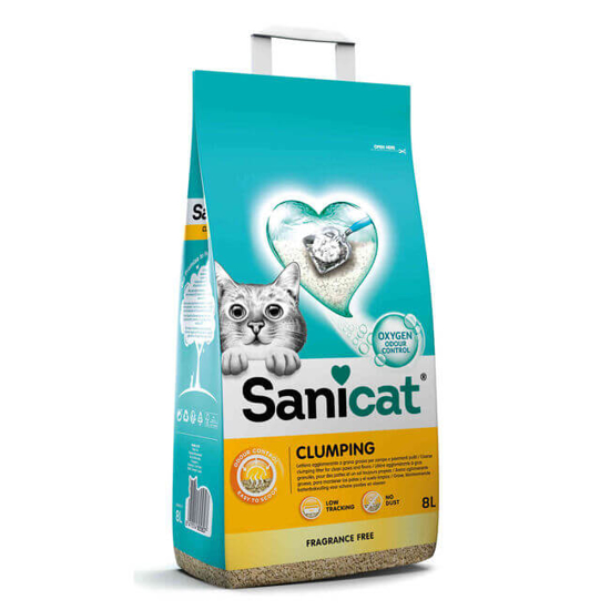 Imagem de Areia para Gato Aglomerante Clumping SANICAT emb.8L