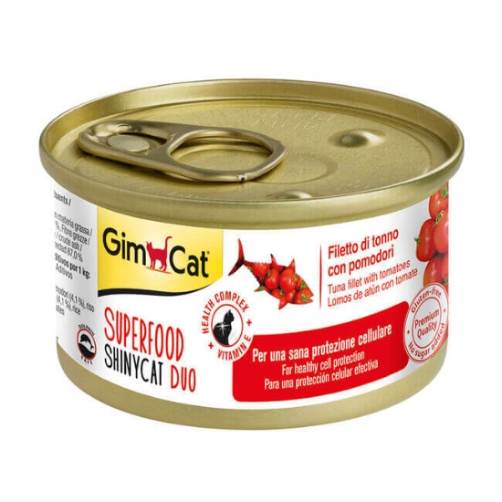 Imagem de Comida Húmida para Gato Super food Duo Filet Atum e Tomate GIMCAT emb.70g