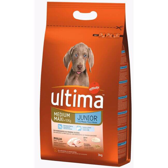 Imagem de Ração para Cão Júnior Médio e Maxi Frango e Arroz AFFINITY ULTIMA emb.3kg