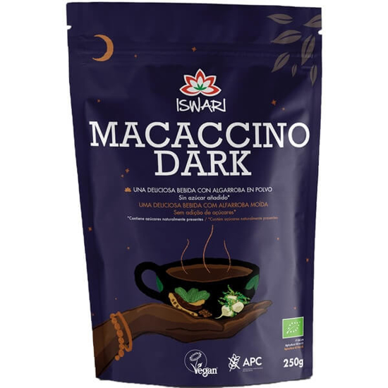 Imagem de Bebida com Alfarroba Moída Macaccino Dark Bio ISWARI emb.250g