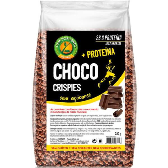 Imagem de Cereais + Proteína Choco Crispies sem Adição de Açúcar CEM PORCENTO emb.250g