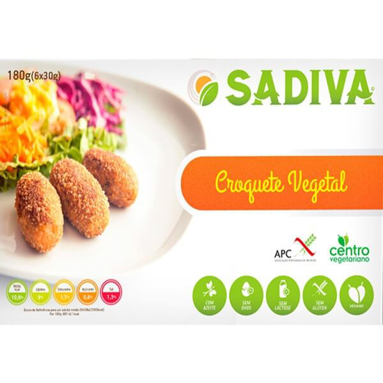 Imagem de Croquetes Vegetais Vegan sem Glúten SADIVA emb.180g