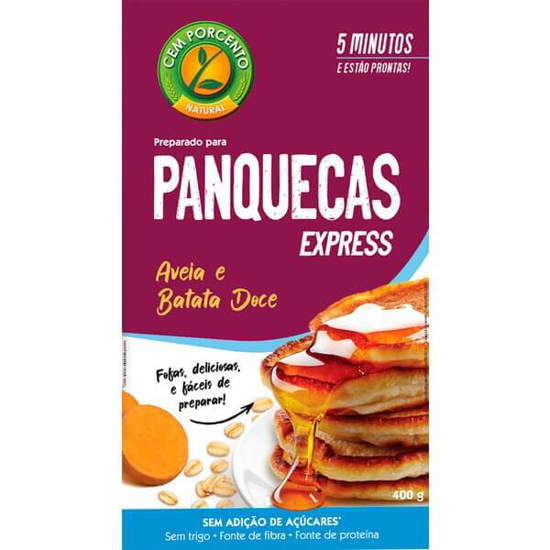 Imagem de Preparado para Panquecas Express de Aveia e Batata Doce CEM PORCENTO emb.400g