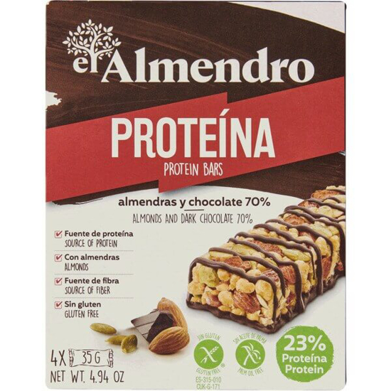 Imagem de Barrita De Amêndoa E Chocolate 70% Com Proteína EL ALMENDRO emb.140g