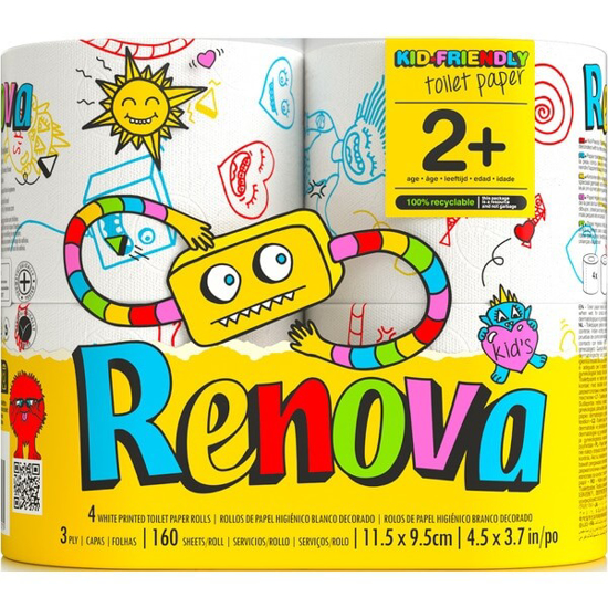 Imagem de Papel Higiénico Design Kids RENOVA emb.4 unidades