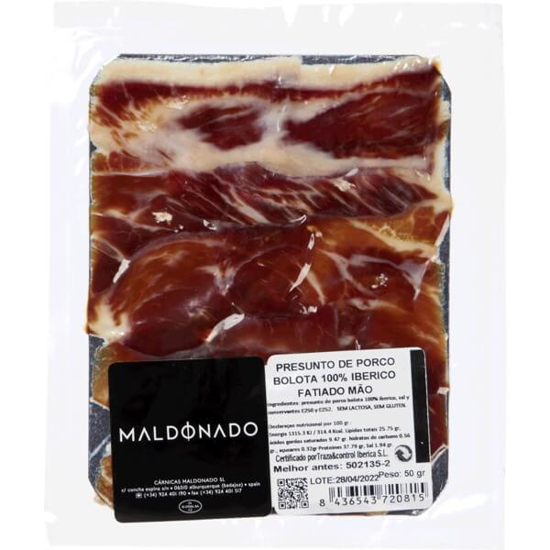 Imagem de Presunto 100% Ibérico Bolota Fatiado Mão MALDONADO unidade 50g