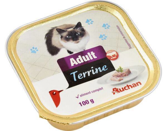 Imagem de Comida Húmida Para Gato AUCHAN Adulto Terrina Com Vaca 100g