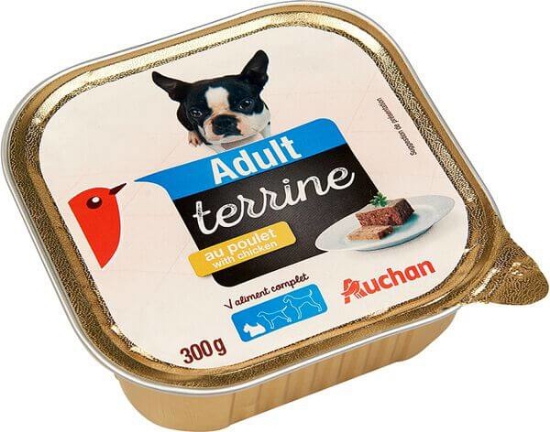 Imagem de Comida Húmida Para Cão AUCHAN Terrina Adulto Com Frango 300g