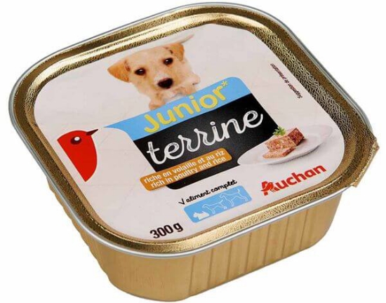 Imagem de Comida Húmida Para Cão AUCHAN Júnior Terrina Com Aves e Arroz 300g