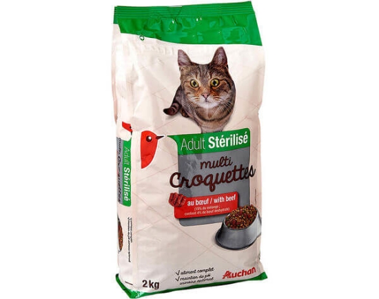 Imagem de Ração Para Gato AUCHAN Adulto Esterilizado Com Vaca 2kg