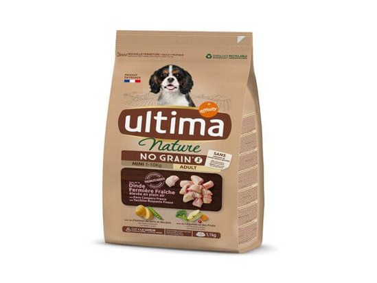 Imagem de Ração para Cão Adulto Mini Sem Cereais Peru AFFINITY ULTIMA NATURE emb.1,1kg