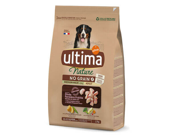 Imagem de Ração para Cão Adulto Médio e Maxi Nature Sem Cereais Peru AFFINITY ULTIMA NATURE emb.2,7kg