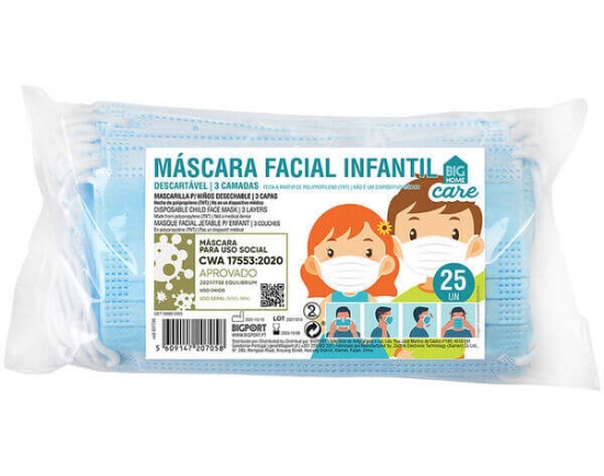 Imagem de Mascara Protecao Respiratoria Descart. Inf BIGHOME 25un