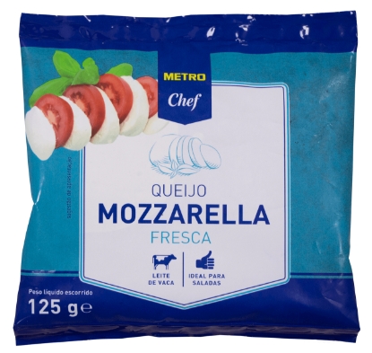 Mostrar detalhes para Mozzarella Fresca METRO CHEF 125g Imagem de Mozzarella Fresca METRO CHEF 125g