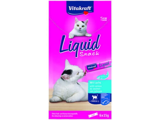 Imagem de Snacks Para Gato Líquido VITAKRAFT Com Salmão e Ómega 3 6x15g