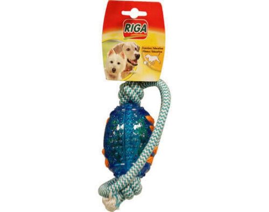 Imagem de Brinquedo Para Cão RIGA Bola Rugby e Corda