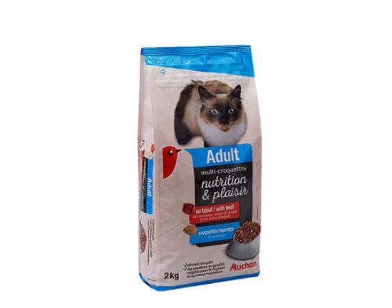 Imagem de Ração Para Gato AUCHAN Adulto Croquetes Recheados Com Vaca 2kg