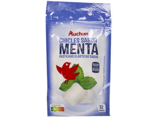 Imagem de Pastilha AUCHAN Elástica Menta Sem Açúcar 45g