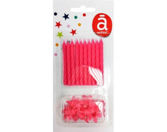 Imagem de Velas de Aniversário ACTUEL Rosa Pack 10 unidades